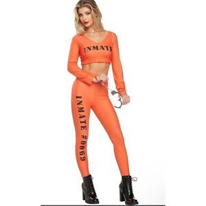 Party King NEW size L sexy inmate prisoner costume Halloween